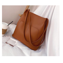Stock wholesale lady's shoulder bag trend cheap PU material shopping tote handbag